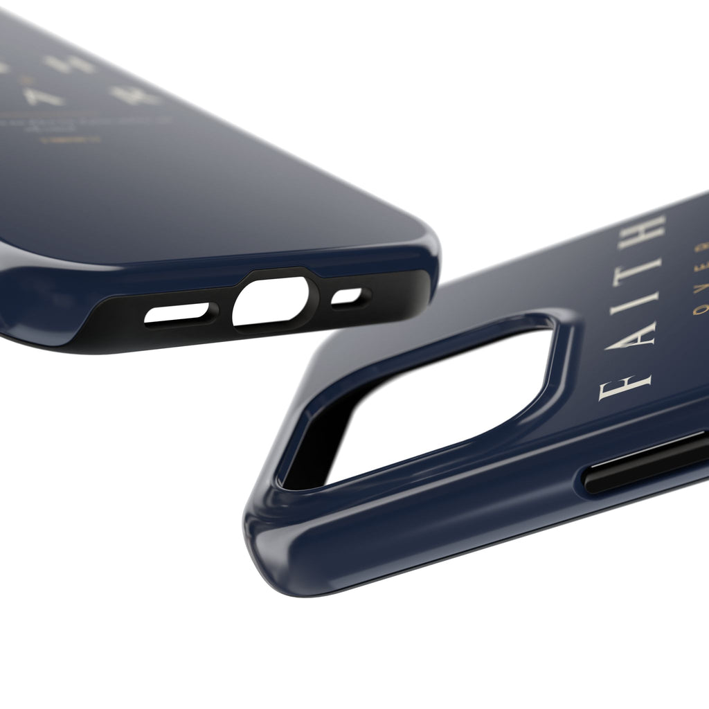 Faith Over Fear Phone Case | 2 Timothy 1:7 — Navy