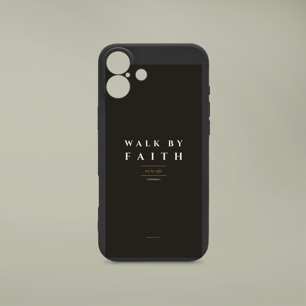 Walk by Faith Colorful Phone Case | 2 Corinthians 5:7 — Black bumper