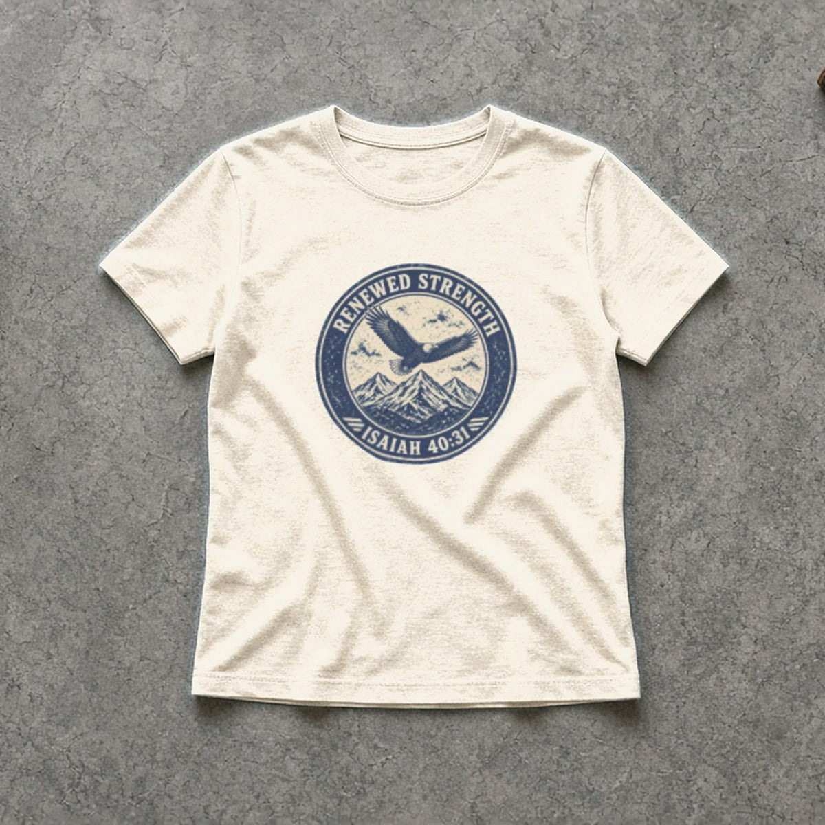 Renew Your Strength Women's Tee | Isaiah 40:31 - Natural, front
