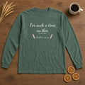 For Such a Time as This Esther 4:14 blue spruce long sleeve tee, flat lay