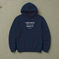 If God Is For Us Romans 8:31 navy hoodie, flat lay