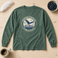 Renew Your Strength Isaiah 40:31 blue spruce long sleeve tee, flat lay